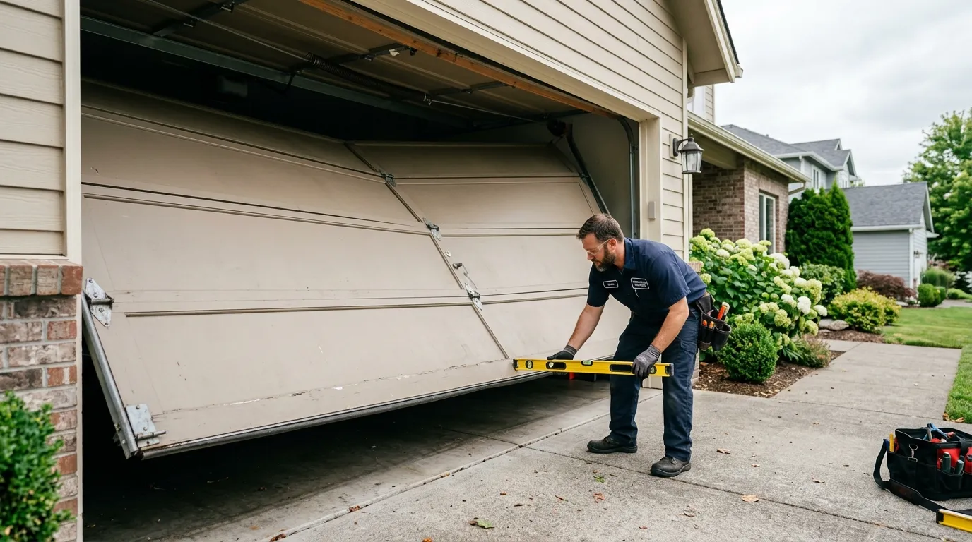 Off-Track Garage Door Repair for Russell Homes in Ashland