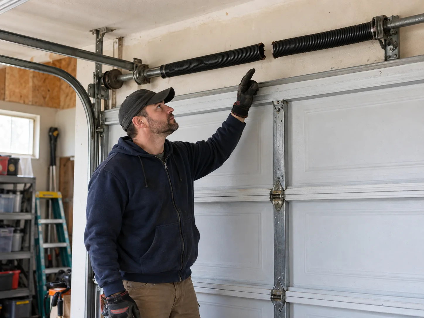 Spring Repair for Grayson's Late-1970s Garage Doors in Ashland
