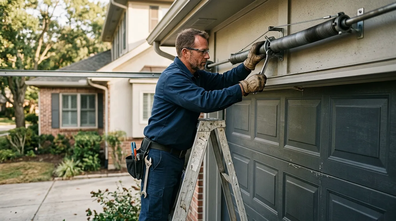 Spring Repair for Westwood's 1970s Garage Doors in Ashland